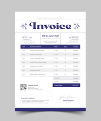 Business Invoice Vector Template Design