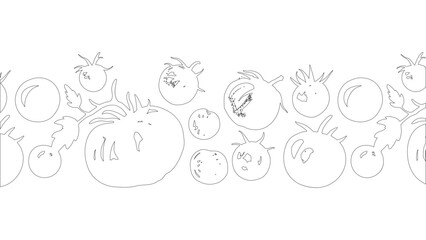 Minimalist line art of tomatoes