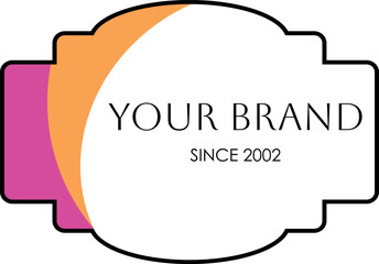 Classic vintage brand label with blank space. Ornate badge design for handmade and rustic products, traditional and crafted branding sticker template
