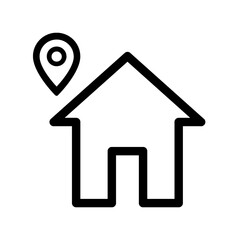 Home-location icon in black color and outline style
