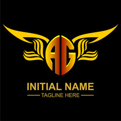AG Golden Wing Emblem Logo