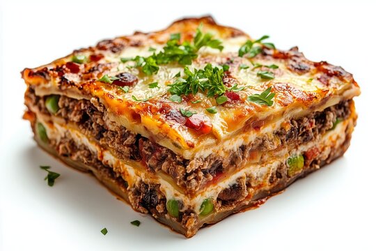 Delicious dimlama casserole featuring layered meat and vegetables presented against a clean white background