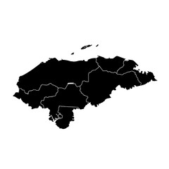 Fototapeta premium Honduras Political Map Detailed View of Departments and Boundaries