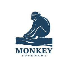 Obraz premium Monkey logo design vector. Silhouette Monkey Template Illustration. Icon Symbol
