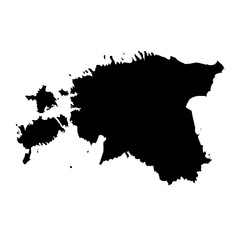 Estonia Black and White Map Illustration