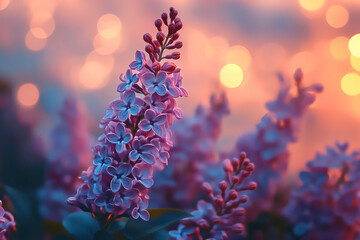 Close up of blue lilac flowers.	