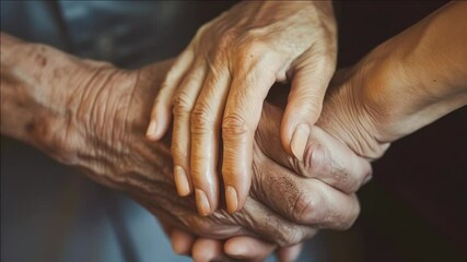 Human contact is essential for emotional well-being. This  depicts an older couple holding hands, symbolizing their deep bond and the importance of social interaction at any age.