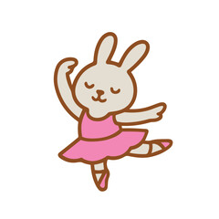 Ballet Bunny Dancing in Pink Dress