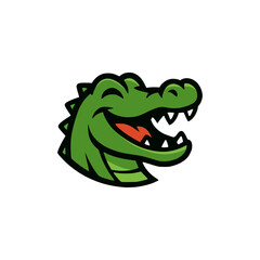 happy crocodile gaming e sport logo vector illustration template design
