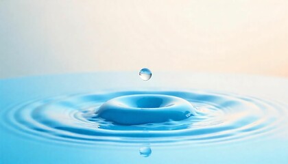 single drop of water falling into a pool of water in slow motion