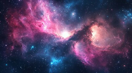 Obraz premium Cosmic nebula swirls in vibrant hues