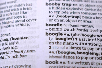 English Dictionary Definition Of Word - Boogie
