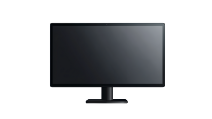 realistic monitor mockup, front view, isolated on transparent background