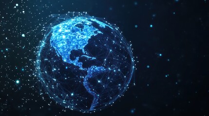 Obraz premium Digital Earth, network of light