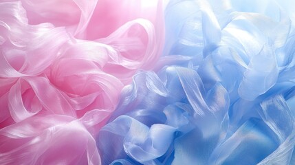 Fototapeta premium Delicate, flowing fabrics in soft pinks and blues