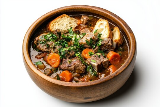 Savoring flavorful Tharid lamb stew served over bread, highlighting traditional festive cuisine on a bright white background