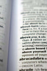 English Dictionary Definition Of Word - Above