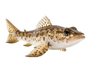 Naklejka premium Sand Fish Specimen: A detailed, photorealistic rendering of an exotic fish, exhibiting intricate patterns and textures. This studio shot of the aquatic marvel invites curiosity.