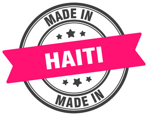 Made in Haiti round sign. Made in Haiti stamp.