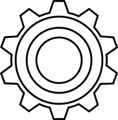 Cross Section Gear Wheel Icon Design.