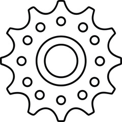 Gear Outline with Screw Holes Design.