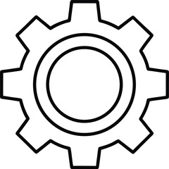 Industrial Gear Icon in Line Style.