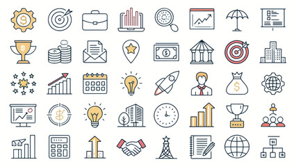  Business and Finance Line Icons Set