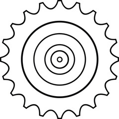 Mechanical Cogwheel Outline with Spiral Core.