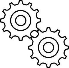 Mechanical Dual Gear Line Art.