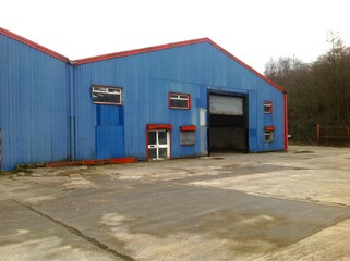Weathered Industrial Building in Post-Production Decay