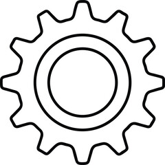 Mechanical Gear Icon with Rounded Teeth.