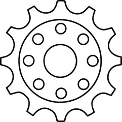 Mechanical Gear Screw Hole Outline Icon.