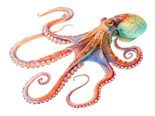 Obraz premium Octopus, isolated on white background