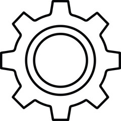 Minimal Gear Icon With Clean Cutouts.