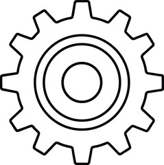 Outline Style Mechanical Gear Symbol.