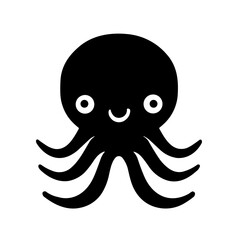 Minimalist Octopus Icon Marine Animal 