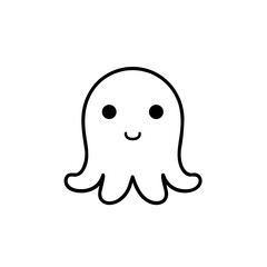 Minimalist Octopus Icon Marine Animal 