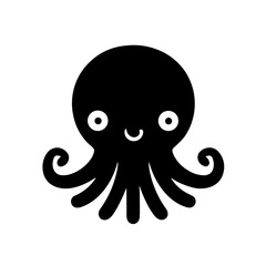 Minimalist Octopus Icon Marine Animal 