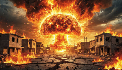 Nuclear explosion - danger of third world war in the Middle East.