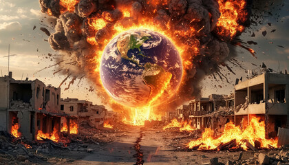 Nuclear explosion - danger of third world war in the Middle East.