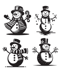 snowman silhouette vector illustration