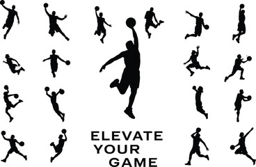 Dynamic Basketball Silhouettes: Elevate Your Game with Action Packed Sports Graphics