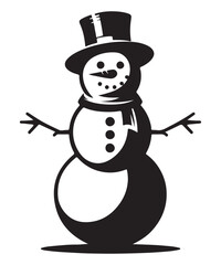 snowman silhouette vector illustration