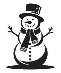 snowman silhouette vector illustration
