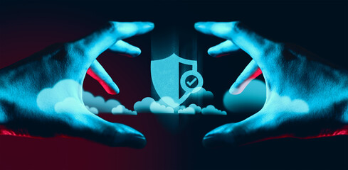 hand of businessman interactive touching a holographic of transaction financial network data...