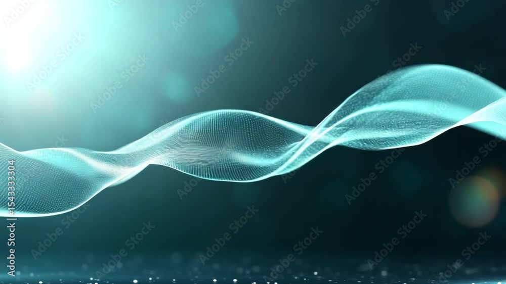 Aufkleber Abstract Wave of Light: A captivating visual of flowing ethereal lines of light creating a sense of dynamism and energy, perfect for tech or futuristic themed visuals. 