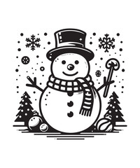 snowman silhouette vector illustration