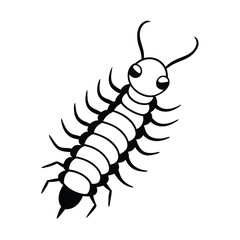 centipede insect black vector