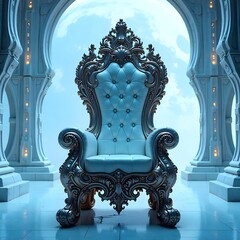Majestic ornate chair in palace high resolution photo