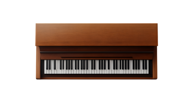realistic piano mockup, top view, isolated on transparent background - Powered by Adobe